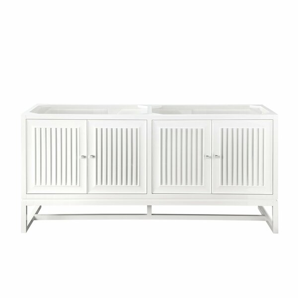 James Martin Vanities Athens 72in Double Vanity Cabinet, Glossy White E645-V72-GW